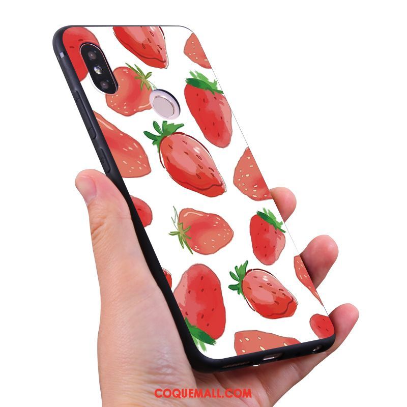 Étui Xiaomi Mi Max 3 Petit Tout Compris Fraise, Coque Xiaomi Mi Max 3 Pastèque Fruit Beige