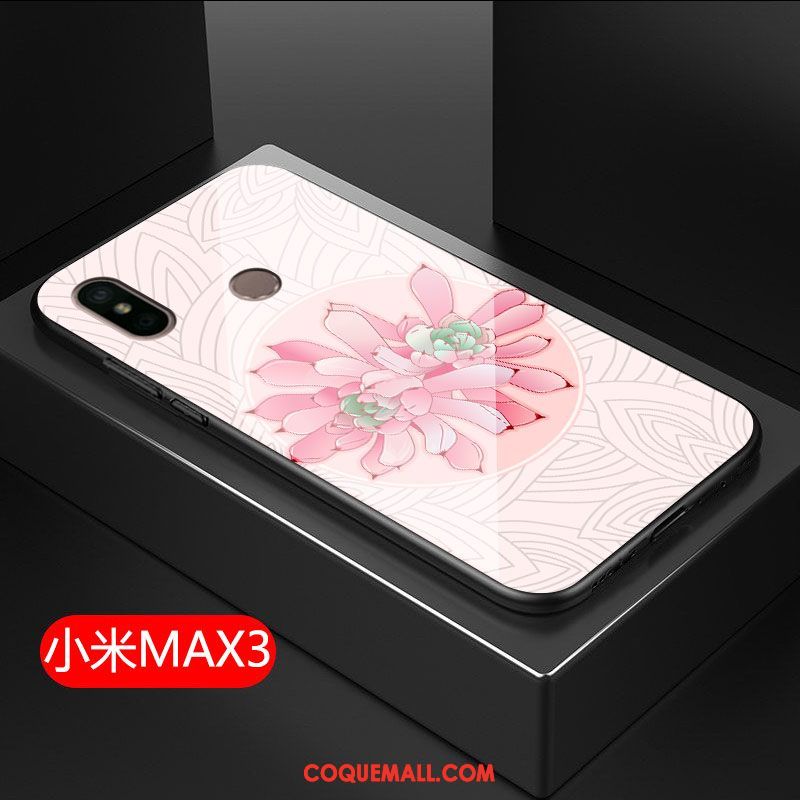 Étui Xiaomi Mi Max 3 Protection Fluide Doux Téléphone Portable, Coque Xiaomi Mi Max 3 Tout Compris Verre Beige