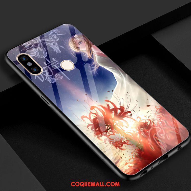 Étui Xiaomi Mi Max 3 Protection Rouge Téléphone Portable, Coque Xiaomi Mi Max 3 Verre Miroir Beige