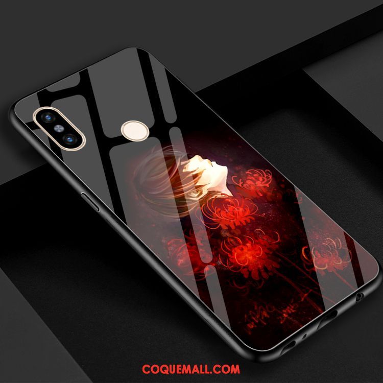 Étui Xiaomi Mi Max 3 Protection Rouge Téléphone Portable, Coque Xiaomi Mi Max 3 Verre Miroir Beige