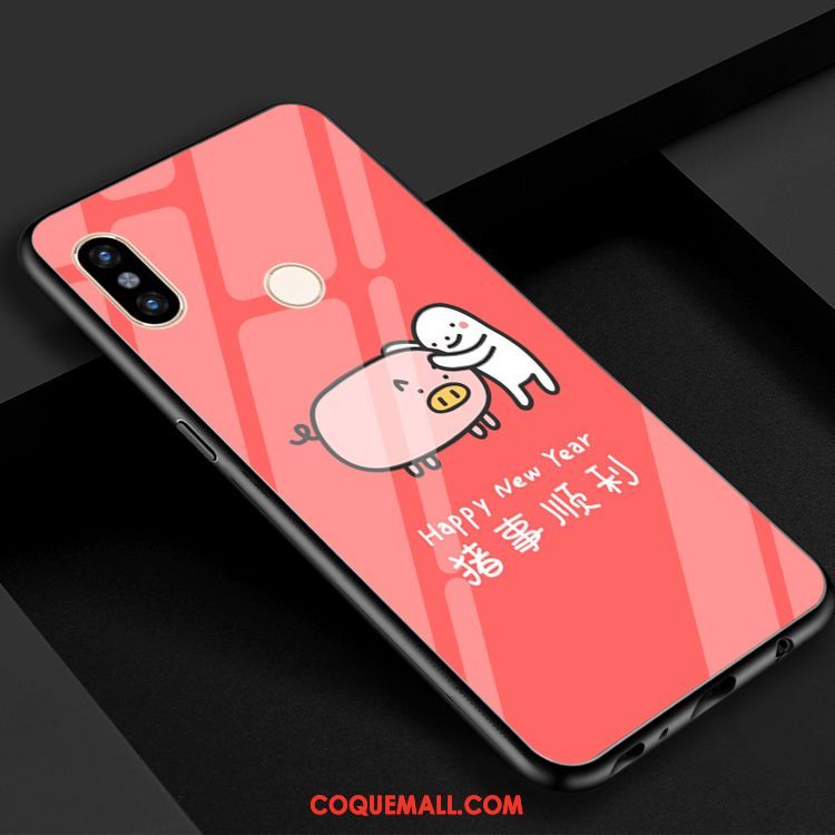 Étui Xiaomi Mi Max 3 Téléphone Portable Mignonne Rouge, Coque Xiaomi Mi Max 3 Dessin Animé Charmant Beige