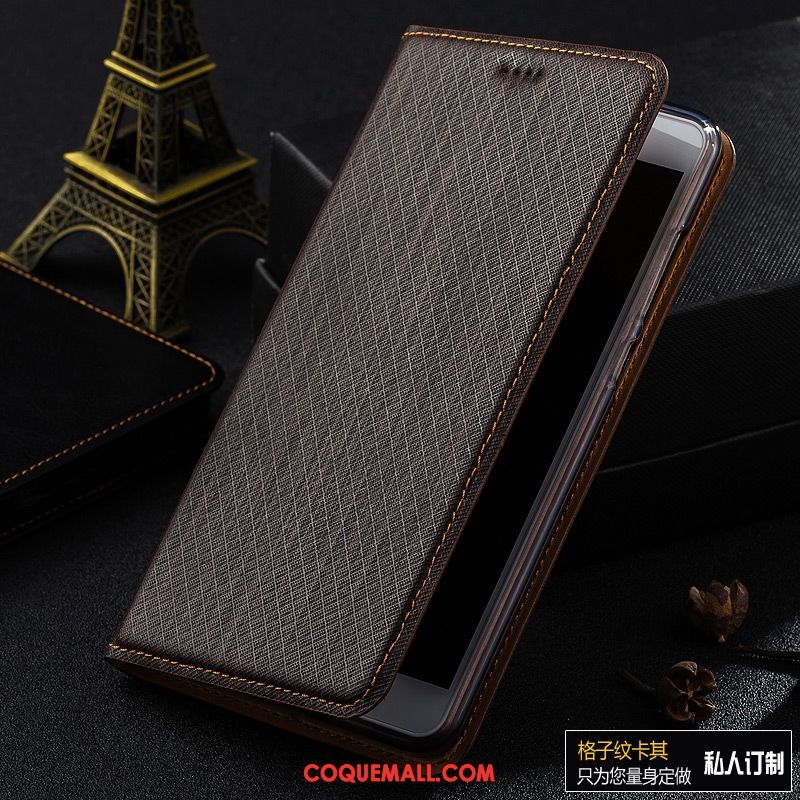 Étui Xiaomi Mi Max 3 Étui En Cuir Protection Tout Compris, Coque Xiaomi Mi Max 3 Téléphone Portable Cuir Véritable Braun Beige