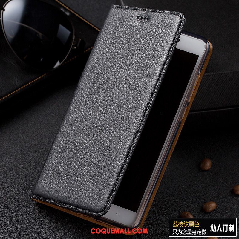 Étui Xiaomi Mi Max 3 Étui En Cuir Protection Tout Compris, Coque Xiaomi Mi Max 3 Téléphone Portable Cuir Véritable Braun Beige