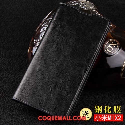 Étui Xiaomi Mi Mix 2 Cuir Véritable Tout Compris Protection, Coque Xiaomi Mi Mix 2 Incassable Étui En Cuir Braun Beige