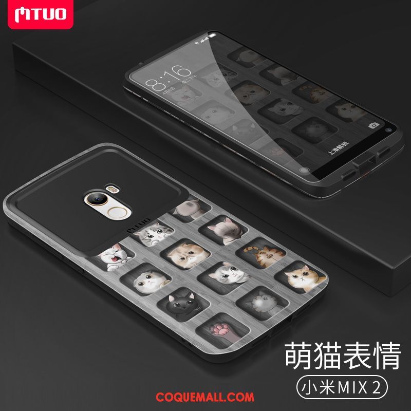 Étui Xiaomi Mi Mix 2 Dessin Animé Protection Téléphone Portable, Coque Xiaomi Mi Mix 2 Difficile Créatif Beige