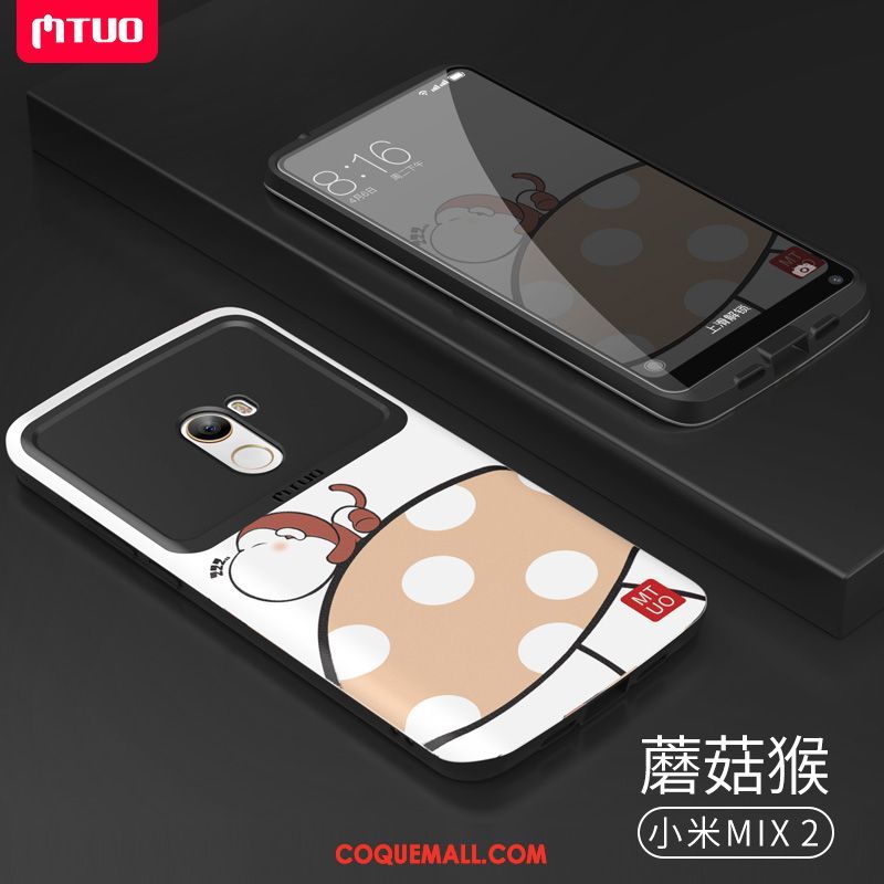 Étui Xiaomi Mi Mix 2 Dessin Animé Protection Téléphone Portable, Coque Xiaomi Mi Mix 2 Difficile Créatif Beige