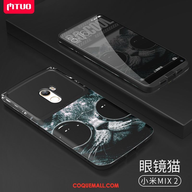 Étui Xiaomi Mi Mix 2 Dessin Animé Protection Téléphone Portable, Coque Xiaomi Mi Mix 2 Difficile Créatif Beige