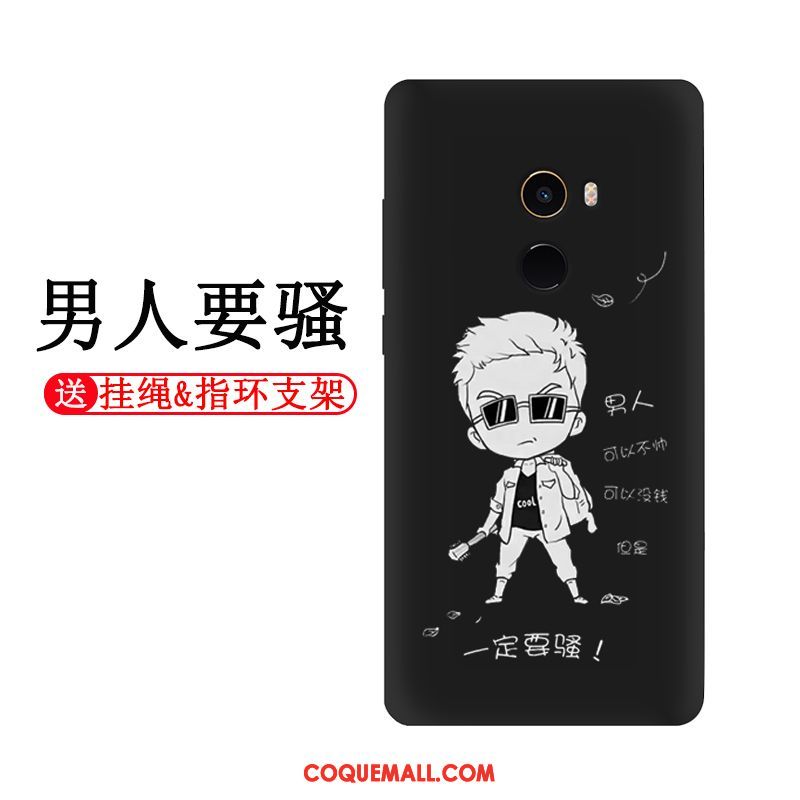Étui Xiaomi Mi Mix 2 Incassable Dessin Animé Téléphone Portable, Coque Xiaomi Mi Mix 2 Noir Silicone Beige