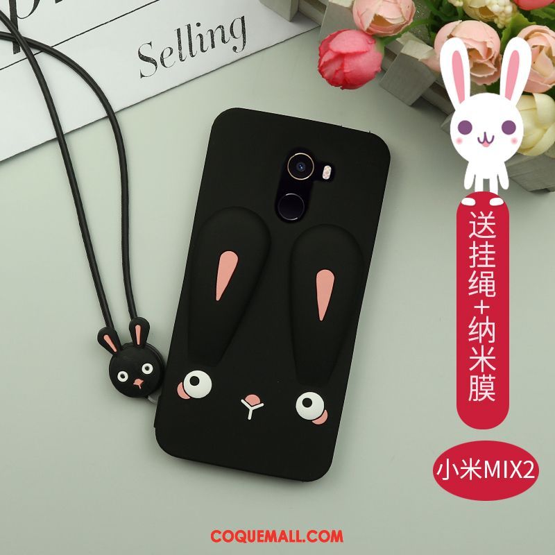 Étui Xiaomi Mi Mix 2 Incassable Personnalité Silicone, Coque Xiaomi Mi Mix 2 Cou Suspendu Dessin Animé Beige