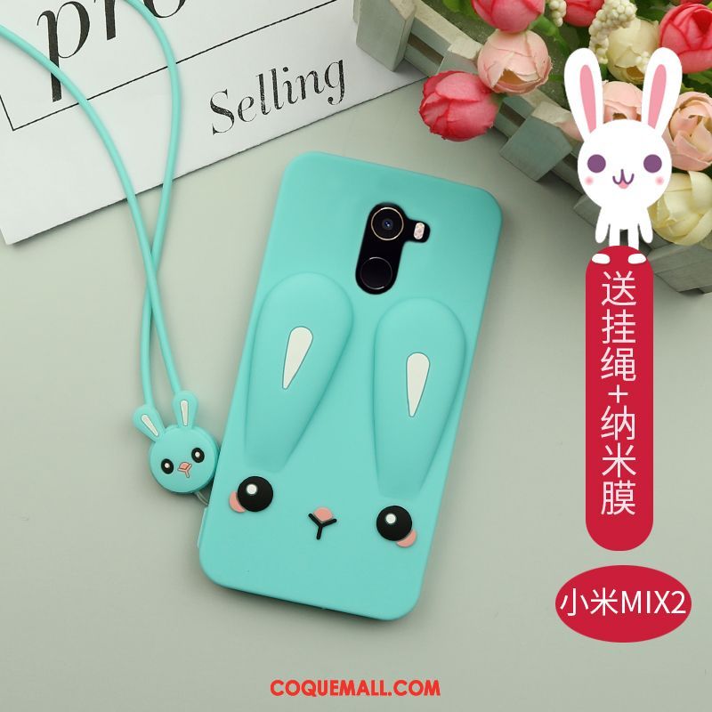 Étui Xiaomi Mi Mix 2 Incassable Personnalité Silicone, Coque Xiaomi Mi Mix 2 Cou Suspendu Dessin Animé Beige