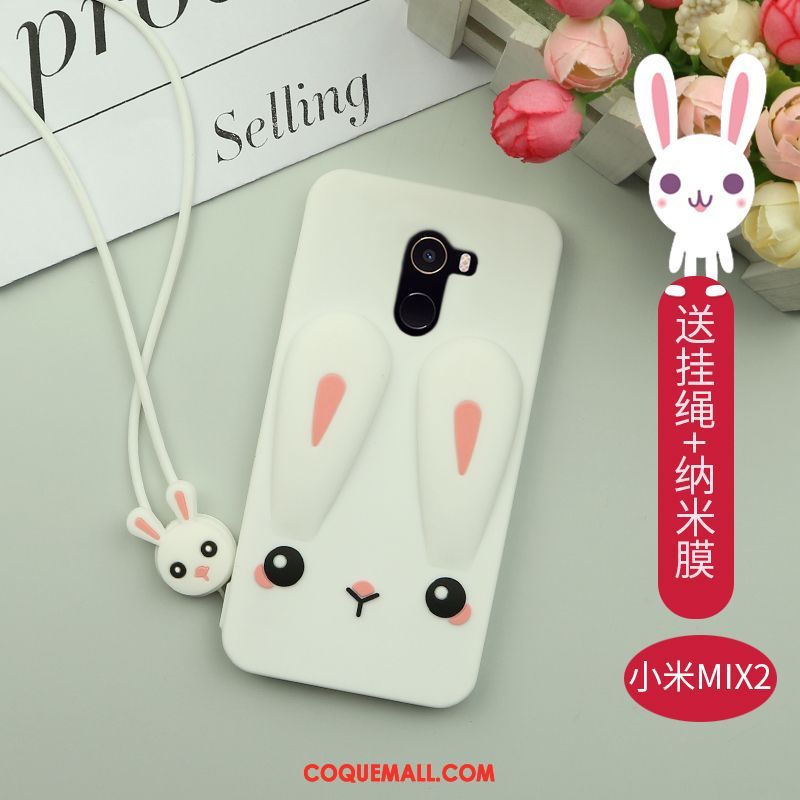 Étui Xiaomi Mi Mix 2 Incassable Personnalité Silicone, Coque Xiaomi Mi Mix 2 Cou Suspendu Dessin Animé Beige