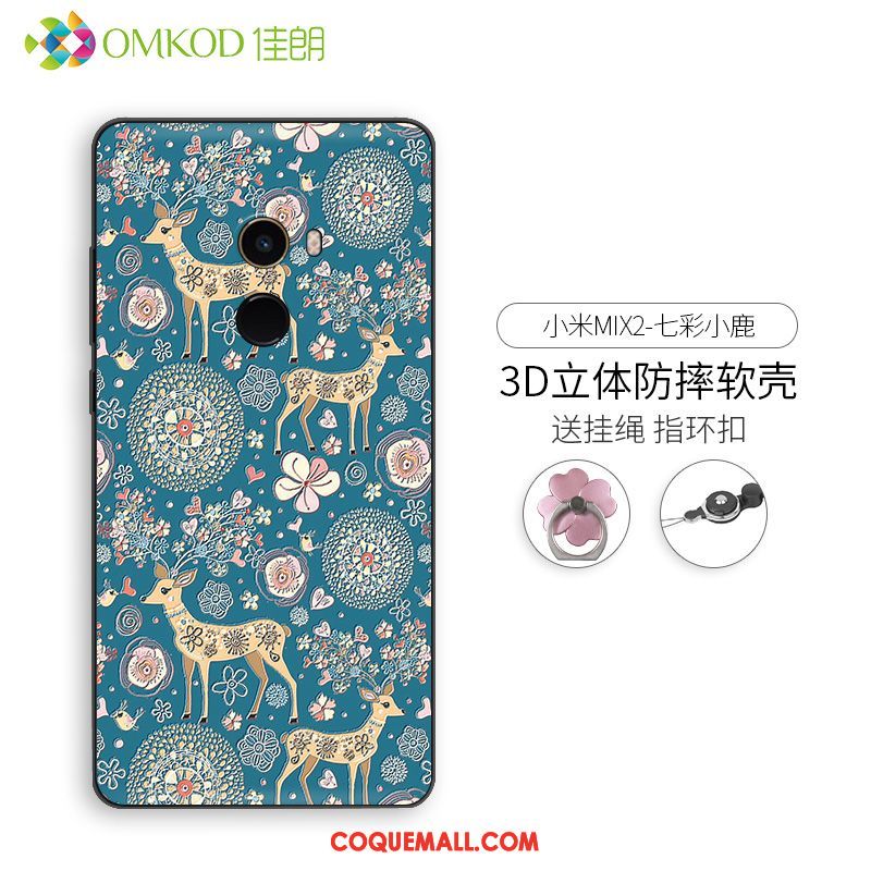 Étui Xiaomi Mi Mix 2 Incassable Protection Petit, Coque Xiaomi Mi Mix 2 Bleu Créatif Beige