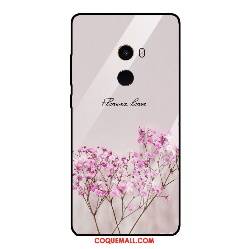 Étui Xiaomi Mi Mix 2 Incassable Téléphone Portable Petit, Coque Xiaomi Mi Mix 2 Frais Fleur Beige