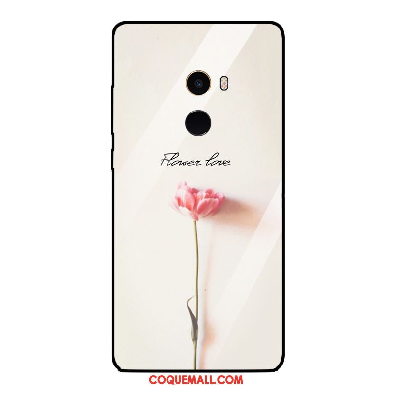 Étui Xiaomi Mi Mix 2 Incassable Téléphone Portable Petit, Coque Xiaomi Mi Mix 2 Frais Fleur Beige