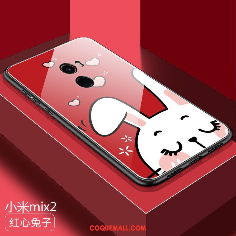 Étui Xiaomi Mi Mix 2 Légère Personnalité Incassable, Coque Xiaomi Mi Mix 2 Amoureux Rose Beige