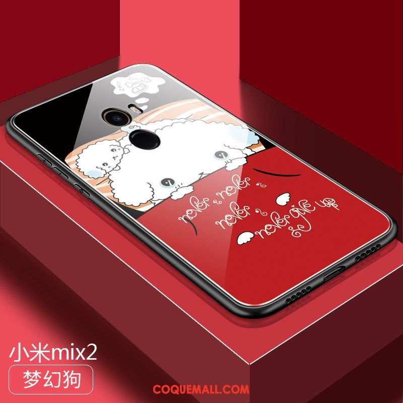 Étui Xiaomi Mi Mix 2 Légère Personnalité Incassable, Coque Xiaomi Mi Mix 2 Amoureux Rose Beige