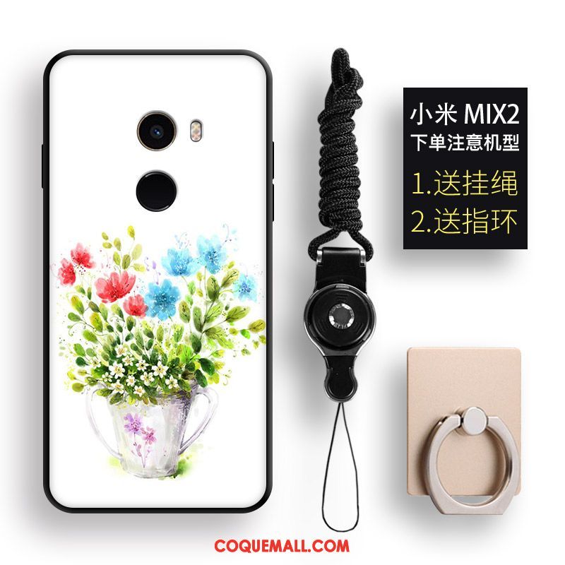 Étui Xiaomi Mi Mix 2 Ornements Suspendus Dessin Animé Incassable, Coque Xiaomi Mi Mix 2 Blanc Petit Beige