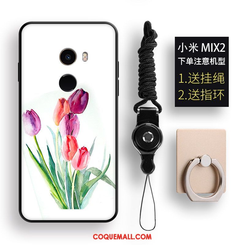 Étui Xiaomi Mi Mix 2 Ornements Suspendus Dessin Animé Incassable, Coque Xiaomi Mi Mix 2 Blanc Petit Beige