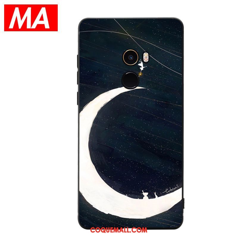 Étui Xiaomi Mi Mix 2 Peinture À L'huile Protection Noir, Coque Xiaomi Mi Mix 2 Personnalité Rêver Beige