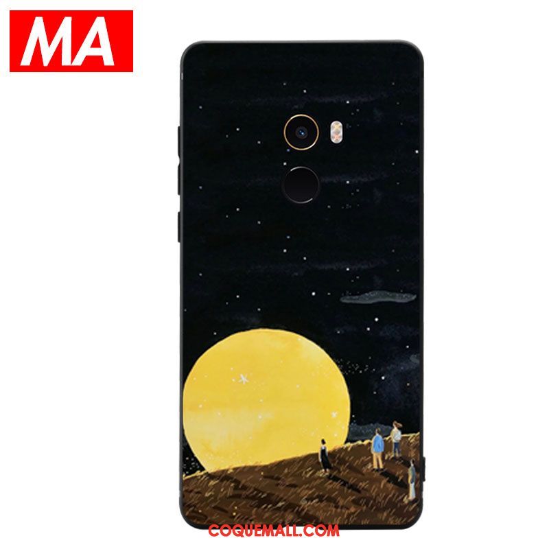 Étui Xiaomi Mi Mix 2 Peinture À L'huile Protection Noir, Coque Xiaomi Mi Mix 2 Personnalité Rêver Beige