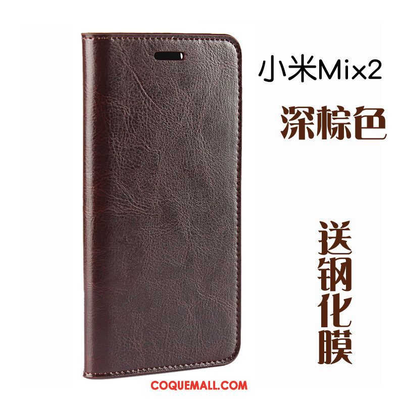 Étui Xiaomi Mi Mix 2 Petit Incassable Téléphone Portable, Coque Xiaomi Mi Mix 2 Tout Compris Protection Braun Beige