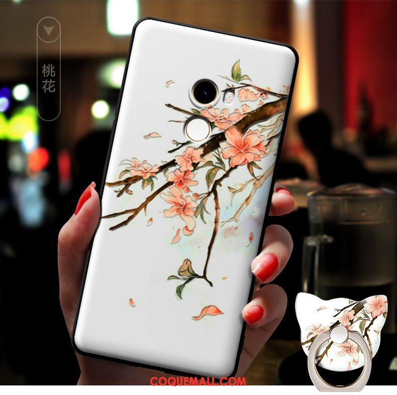 Étui Xiaomi Mi Mix 2 Petit Téléphone Portable Fluide Doux, Coque Xiaomi Mi Mix 2 Tout Compris Gaufrage Beige