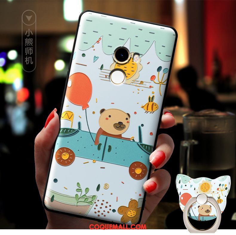 Étui Xiaomi Mi Mix 2 Petit Téléphone Portable Fluide Doux, Coque Xiaomi Mi Mix 2 Tout Compris Gaufrage Beige