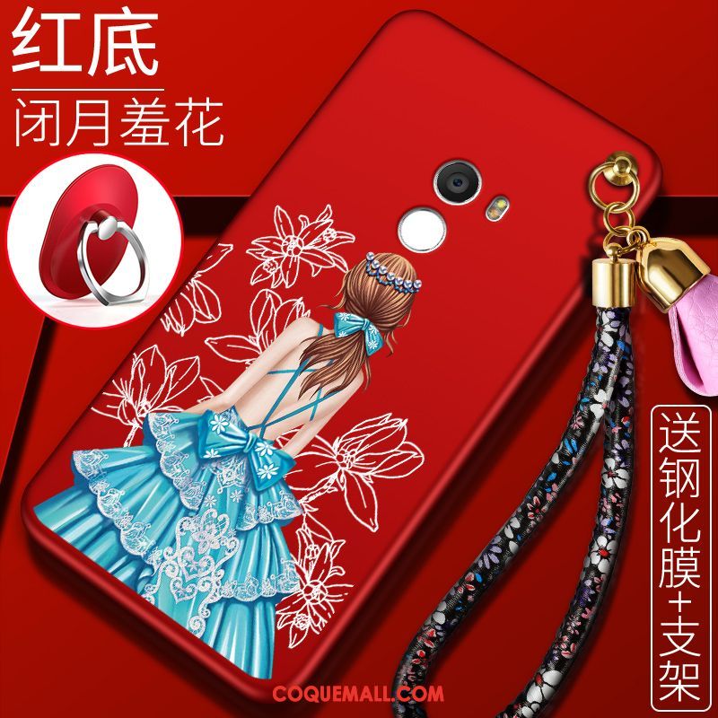 Étui Xiaomi Mi Mix 2 Petit Téléphone Portable Protection, Coque Xiaomi Mi Mix 2 Tout Compris Rouge Beige