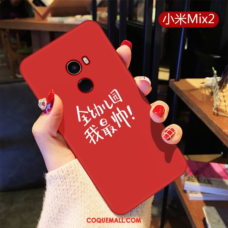 Étui Xiaomi Mi Mix 2 Rouge Tout Compris Simple, Coque Xiaomi Mi Mix 2 Protection Personnalité Beige