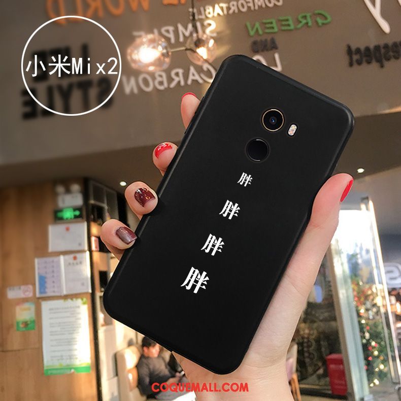 Étui Xiaomi Mi Mix 2 Simple Fluide Doux Blanc, Coque Xiaomi Mi Mix 2 Noir Délavé En Daim Beige