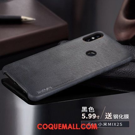 Étui Xiaomi Mi Mix 2s Couvercle Arrière Petit Luxe, Coque Xiaomi Mi Mix 2s Business Étui En Cuir Braun Beige