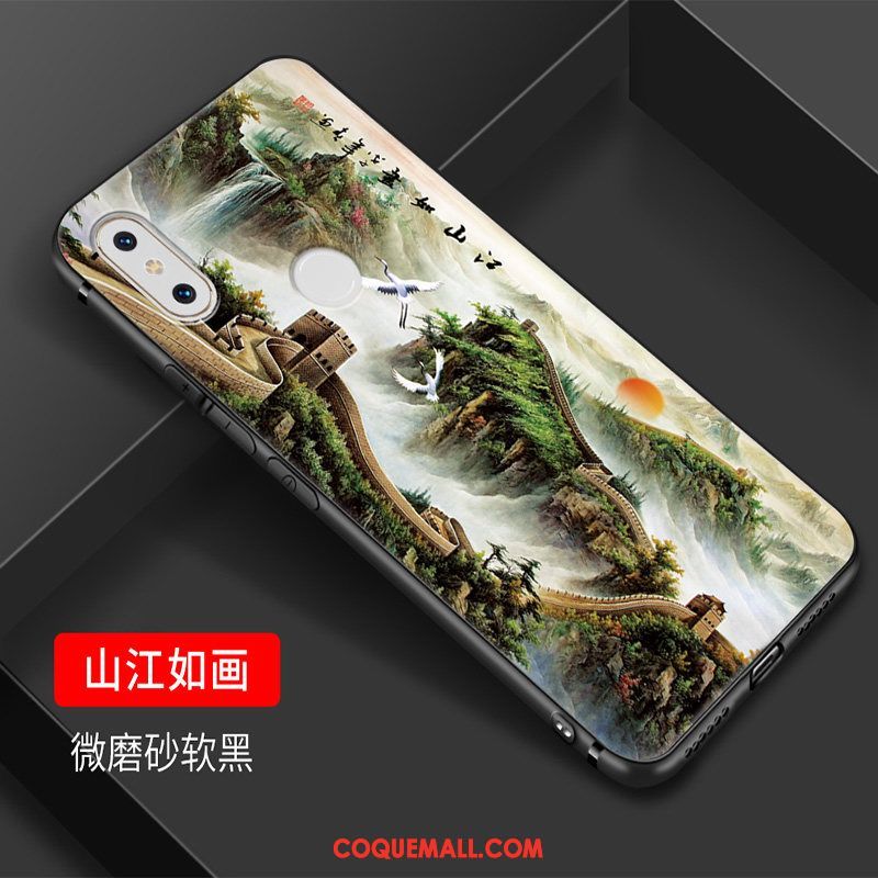 Étui Xiaomi Mi Mix 2s Créatif Tendance Art, Coque Xiaomi Mi Mix 2s Bleu Petit Beige