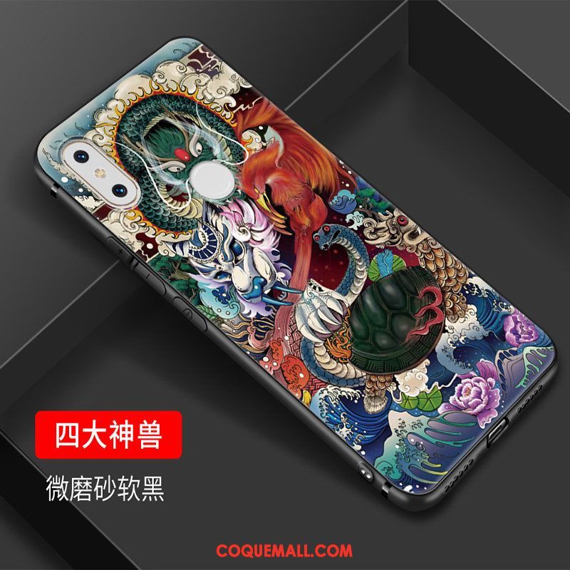 Étui Xiaomi Mi Mix 2s Créatif Tendance Art, Coque Xiaomi Mi Mix 2s Bleu Petit Beige