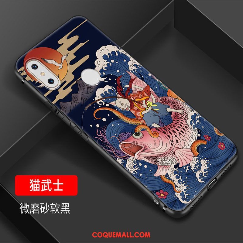 Étui Xiaomi Mi Mix 2s Créatif Tendance Art, Coque Xiaomi Mi Mix 2s Bleu Petit Beige