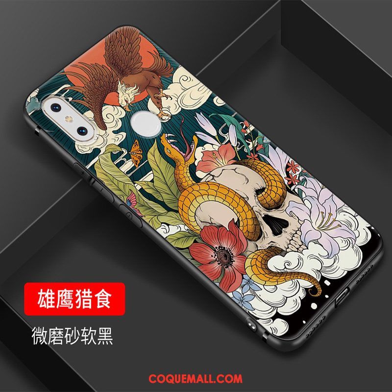 Étui Xiaomi Mi Mix 2s Créatif Tendance Art, Coque Xiaomi Mi Mix 2s Bleu Petit Beige