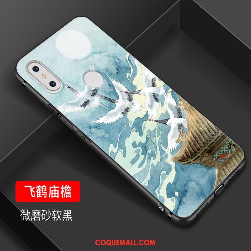 Étui Xiaomi Mi Mix 2s Créatif Tendance Art, Coque Xiaomi Mi Mix 2s Bleu Petit Beige