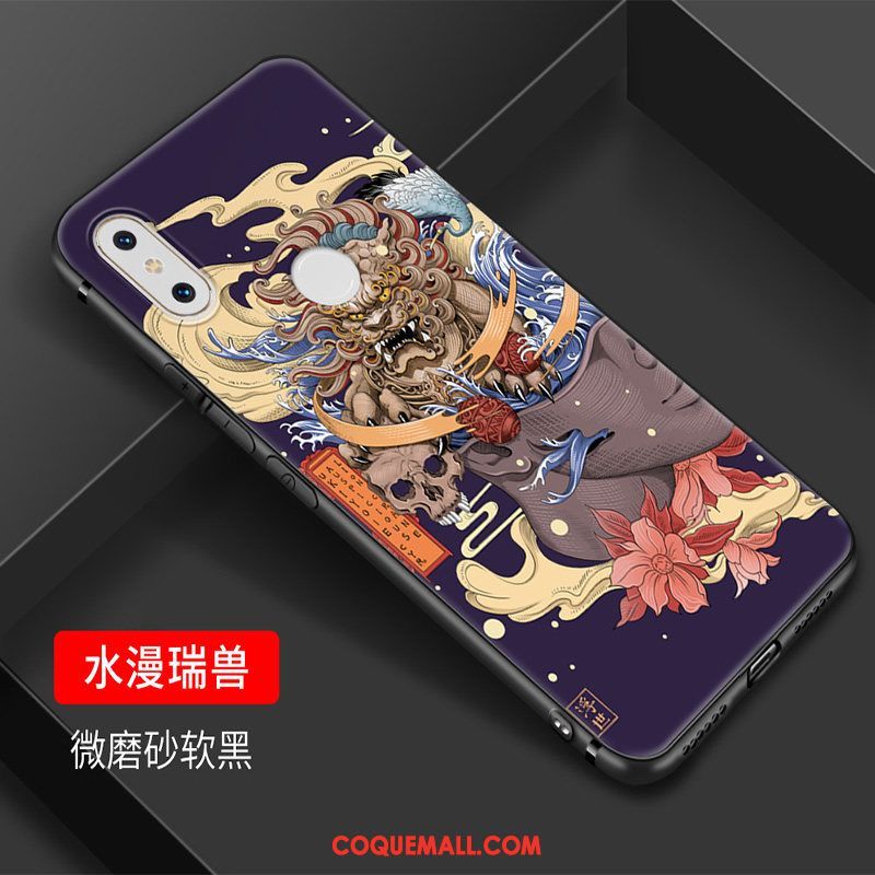 Étui Xiaomi Mi Mix 2s Créatif Tendance Art, Coque Xiaomi Mi Mix 2s Bleu Petit Beige