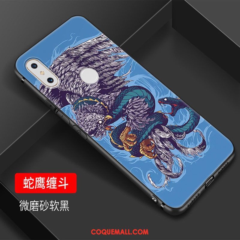 Étui Xiaomi Mi Mix 2s Créatif Tendance Art, Coque Xiaomi Mi Mix 2s Bleu Petit Beige