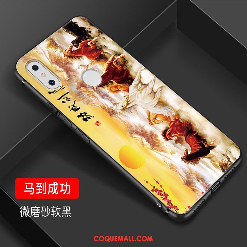 Étui Xiaomi Mi Mix 2s Créatif Tendance Art, Coque Xiaomi Mi Mix 2s Bleu Petit Beige