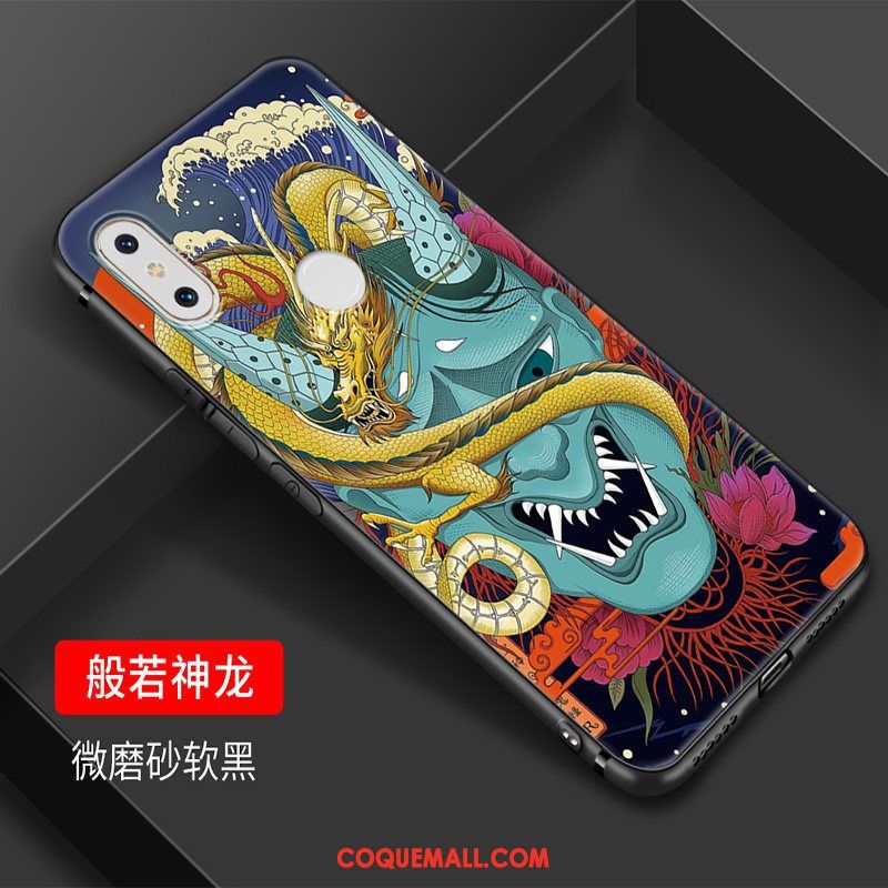 Étui Xiaomi Mi Mix 2s Créatif Tendance Art, Coque Xiaomi Mi Mix 2s Bleu Petit Beige