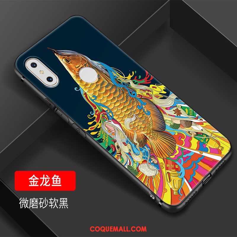 Étui Xiaomi Mi Mix 2s Créatif Tendance Art, Coque Xiaomi Mi Mix 2s Bleu Petit Beige