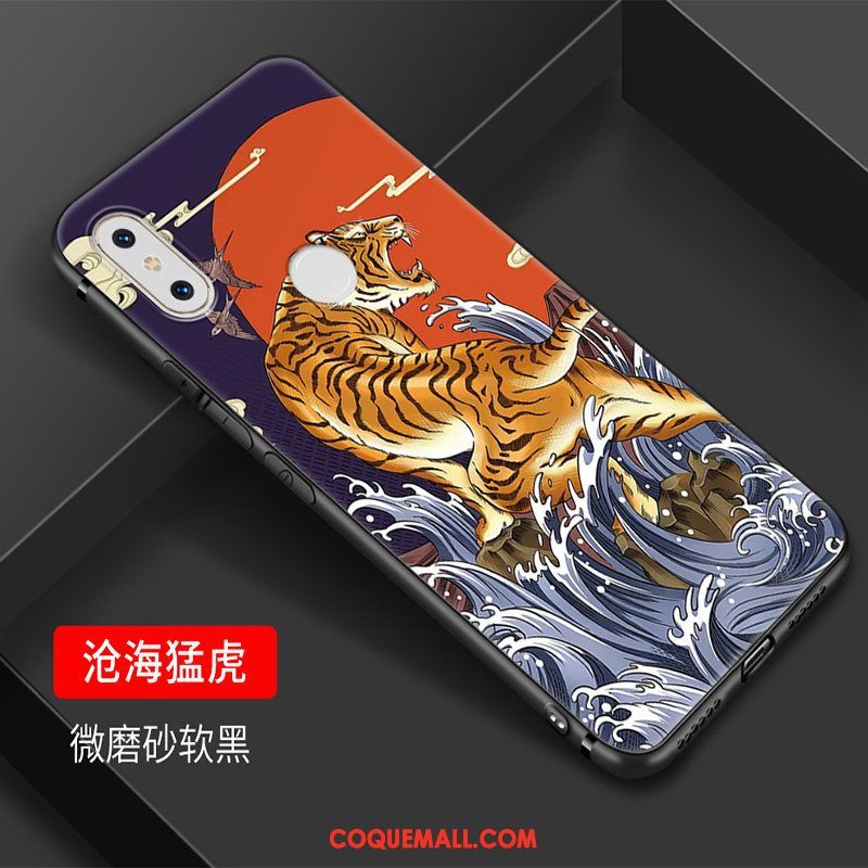 Étui Xiaomi Mi Mix 2s Créatif Tendance Art, Coque Xiaomi Mi Mix 2s Bleu Petit Beige