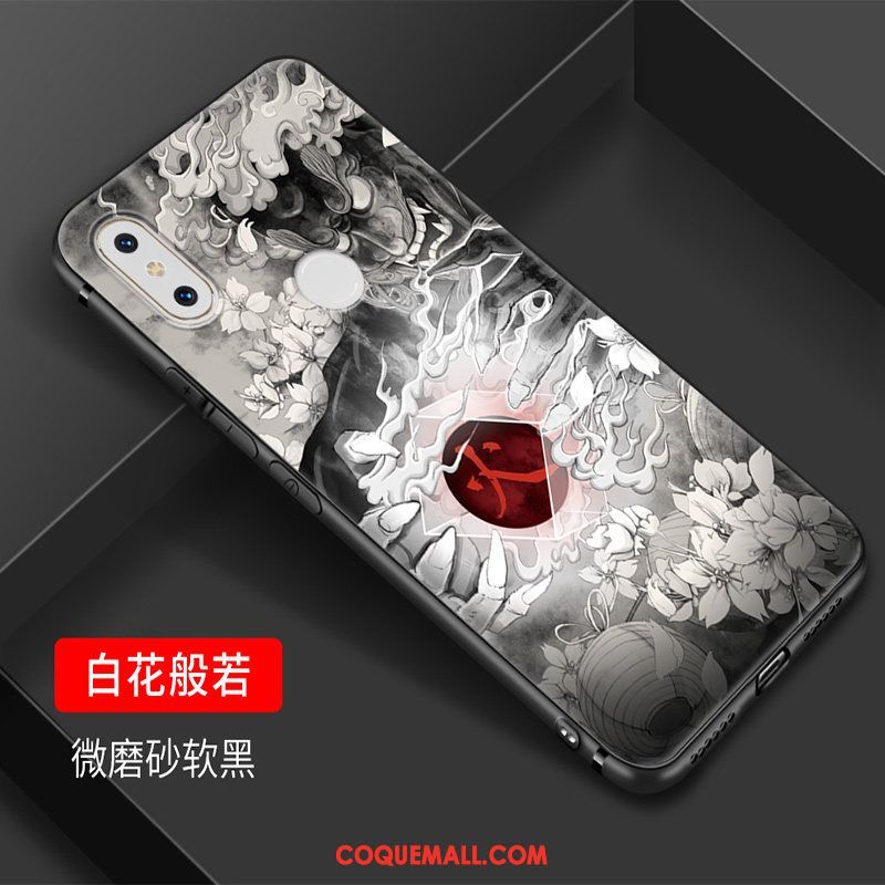 Étui Xiaomi Mi Mix 2s Créatif Tendance Art, Coque Xiaomi Mi Mix 2s Bleu Petit Beige