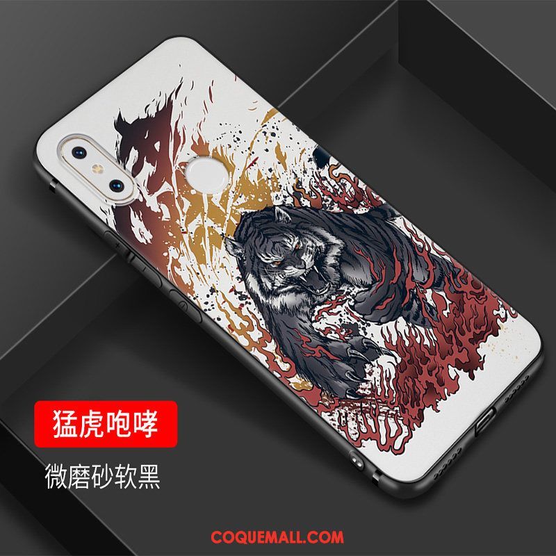 Étui Xiaomi Mi Mix 2s Créatif Tendance Art, Coque Xiaomi Mi Mix 2s Bleu Petit Beige