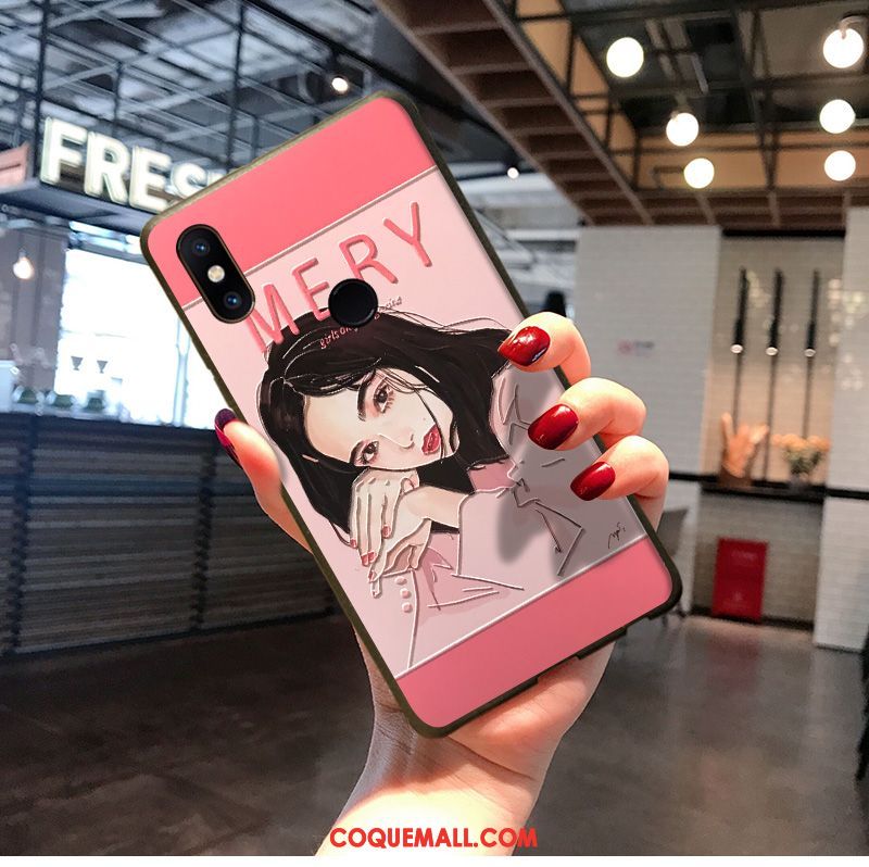 Étui Xiaomi Mi Mix 2s Dessin Animé Net Rouge Silicone, Coque Xiaomi Mi Mix 2s Noir Créatif Beige