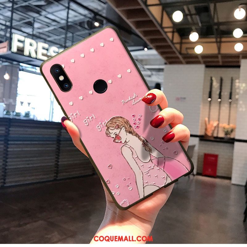 Étui Xiaomi Mi Mix 2s Dessin Animé Net Rouge Silicone, Coque Xiaomi Mi Mix 2s Noir Créatif Beige