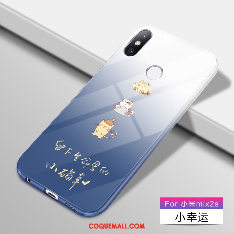 Étui Xiaomi Mi Mix 2s Dessin Animé Tendance Dégradé, Coque Xiaomi Mi Mix 2s Silicone Délavé En Daim Beige