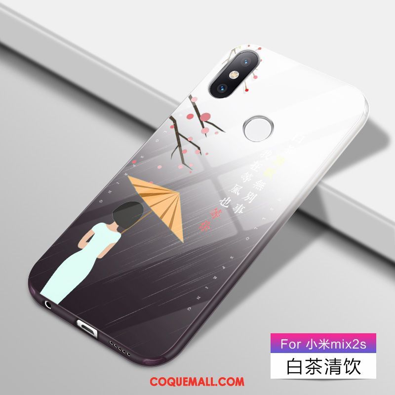 Étui Xiaomi Mi Mix 2s Dessin Animé Tendance Dégradé, Coque Xiaomi Mi Mix 2s Silicone Délavé En Daim Beige