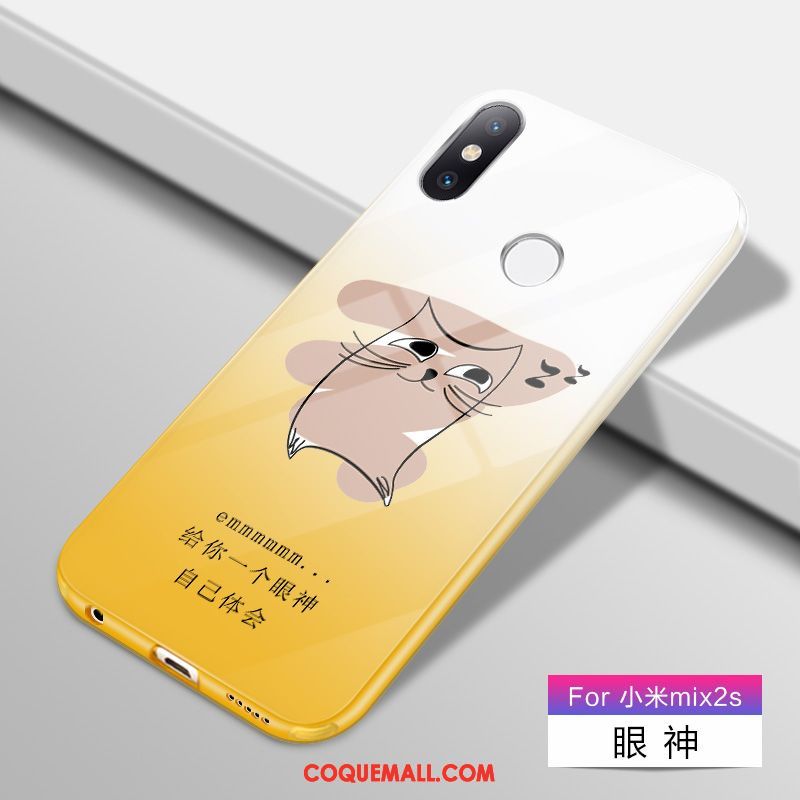 Étui Xiaomi Mi Mix 2s Dessin Animé Tendance Dégradé, Coque Xiaomi Mi Mix 2s Silicone Délavé En Daim Beige