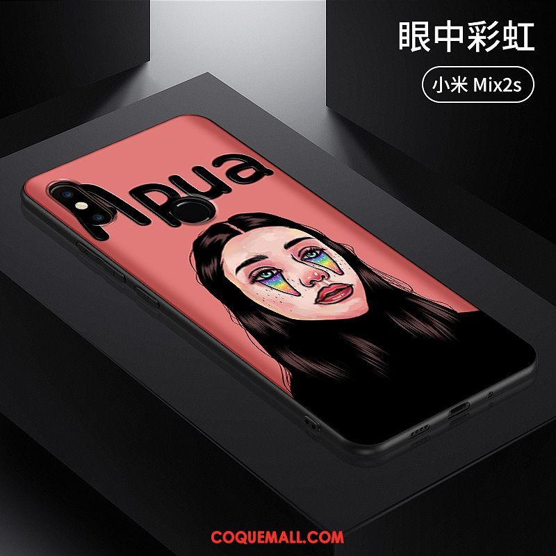 Étui Xiaomi Mi Mix 2s Fluide Doux Marque De Tendance Personnalité, Coque Xiaomi Mi Mix 2s Téléphone Portable Amoureux Beige